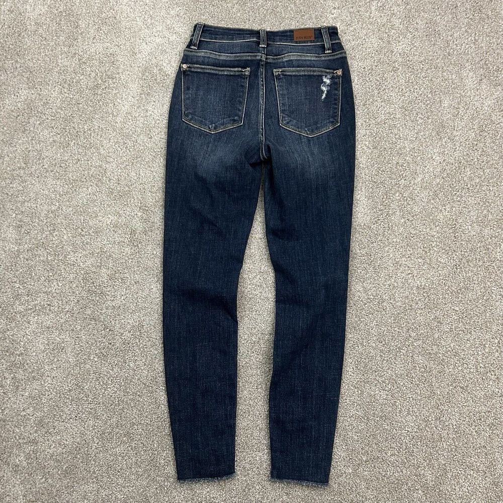 Judy Blue Jeans Skinny Fit Women's Size 0/24 Stretchy Raw Hem - Picture 3 of 10